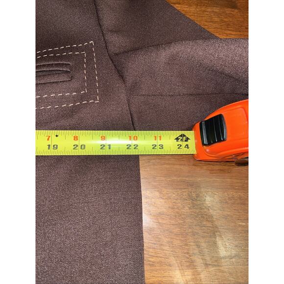 Vintage Jacket Button Up Vtg 60s 70s Polyester Pointed Collar Brown Est M/L - Picture 4 of 9